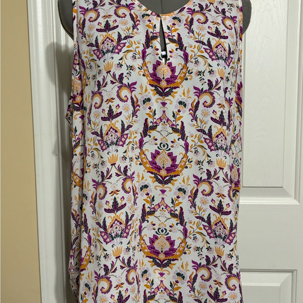 Violet & Claire Purple and Orange Floral Blouse